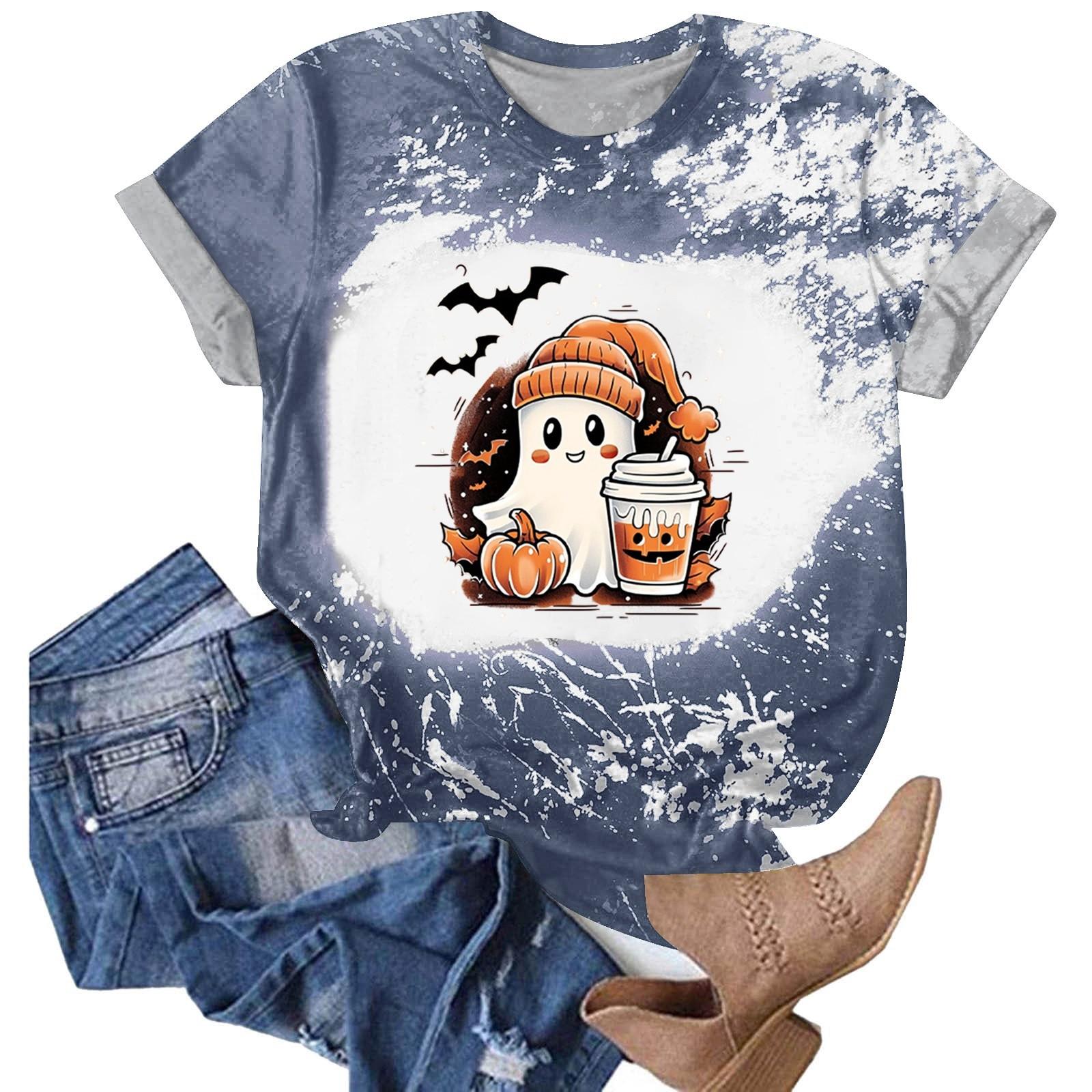 Хэллоуинские футболки для женщин Милая футболка Осенняя футболка Градиентные графические футболки Повседневные топы с коротким рукавом L
Хэллоуинские футболки для женщин Милая футболка Осенняя футболка Градиентные графические футболки Повседневные топы с коротким рукавом L