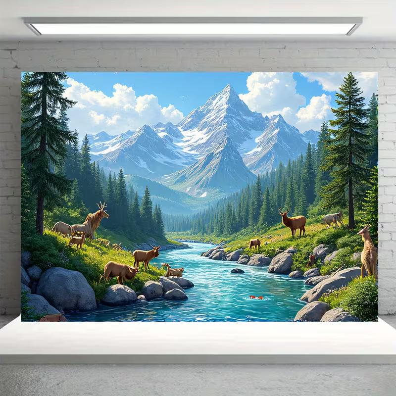 2D Forest Wildlife Backdrop Cloth, Mountain River Landscape Background for Room Decor 47.2x31.5inch/120*80cm
2D Forest Wildlife Backdrop Cloth, Mountain River Landscape Background for Room Decor 47.2x31.5inch/120*80cm