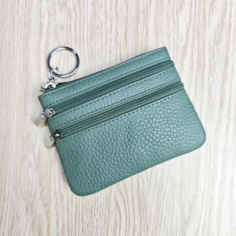 Cowhide Leather Coin Purse Wallet: Lychee Pattern, Multi-Zip, Key Case & Card Holder.
Cowhide Leather Coin Purse Wallet: Lychee Pattern, Multi-Zip, Key Case & Card Holder.