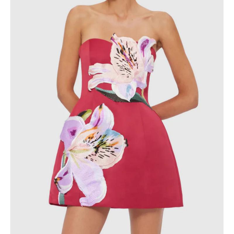 Women s Summer Strapless 3D Floral Patchwork A-Line Mini Dress, Elegant Fashion Cocktail Party Short Tube Dress XXXL червоний
Women s Summer Strapless 3D Floral Patchwork A-Line Mini Dress, Elegant Fashion Cocktail Party Short Tube Dress XXXL червоний
