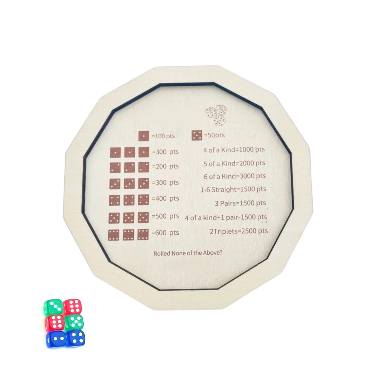 Wooden Farkle Dices Game Tray with 6 Dices Creative Tabletops Game for Teenagers,Family Gatherings,and Travel S
Wooden Farkle Dices Game Tray with 6 Dices Creative Tabletops Game for Teenagers,Family Gatherings,and Travel S