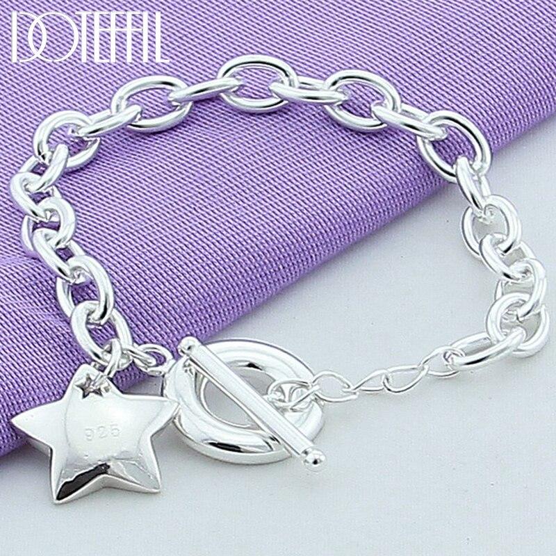 925 Sterling Silver Star TO Buckle Charm Bracelets Chain for Women Fashion Wedding Engagement Fine Jewelry
925 Sterling Silver Star TO Buckle Charm Bracelets Chain for Women Fashion Wedding Engagement Fine Jewelry