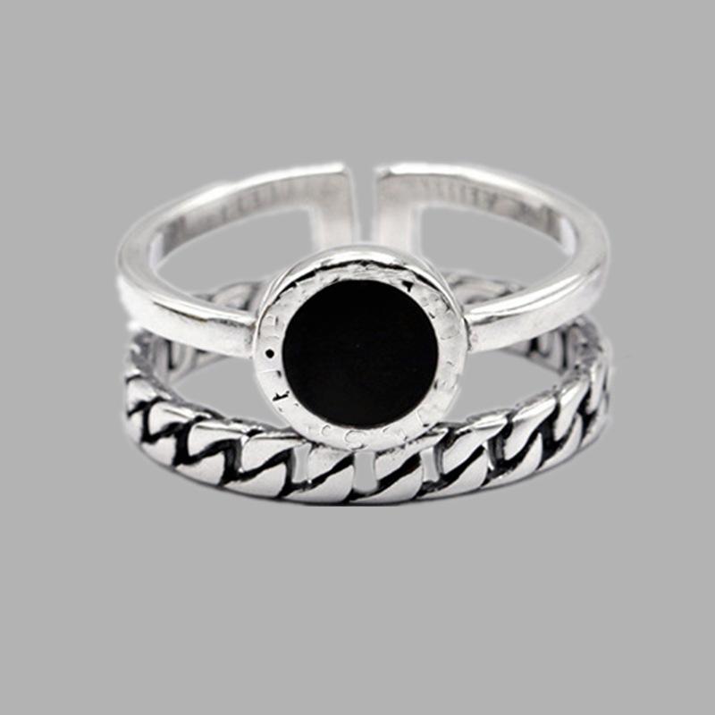 Genuine 925 Sterling Silver Rings for Women 2 layered black Minimalist Thin Circle Gem Rings Jewelry Carving S925
Genuine 925 Sterling Silver Rings for Women 2 layered black Minimalist Thin Circle Gem Rings Jewelry Carving S925