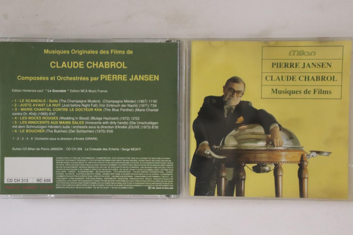 CD PIERRE JANSEN - Musiques De Film Claude Chabrol CDCH313 MILAN 1989 Switzerlan Soundtracks & Musicals Used
CD PIERRE JANSEN - Musiques De Film Claude Chabrol CDCH313 MILAN 1989 Switzerlan Soundtracks & Musicals Used