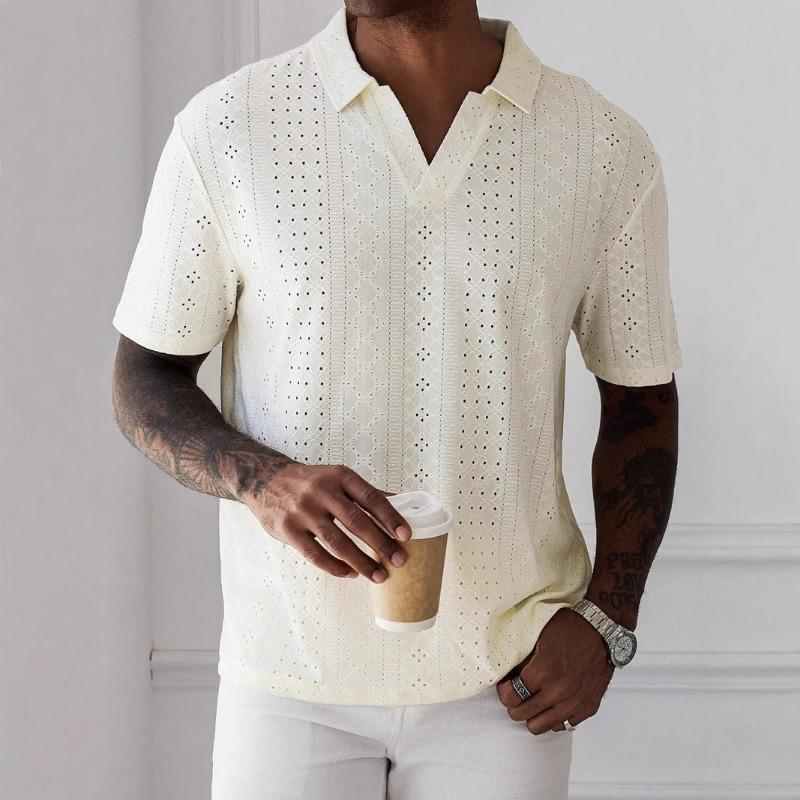 Short-sleeved Summer New Shirt Knitted Jacquard Hollow Fabric T-shirt Men s Cardigan M белый
Short-sleeved Summer New Shirt Knitted Jacquard Hollow Fabric T-shirt Men s Cardigan M белый