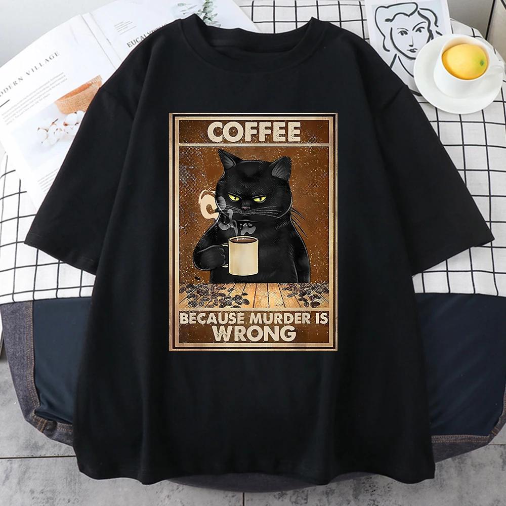 A Cat That Drinks Coffee And Works Printed TShirt Women Soft AllMatch T Shirts Cotton Casual Clothing Crewneck Oversize Top S
A Cat That Drinks Coffee And Works Printed TShirt Women Soft AllMatch T Shirts Cotton Casual Clothing Crewneck Oversize Top S