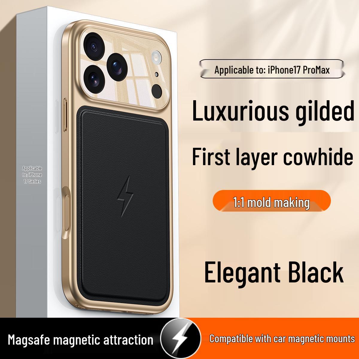 Luxury Cowhide iPhone 17 Pro Max Case, Small Sheep Grain, Magnetic Absorption, Full Coverage, Anti-Drop Protection 15 Pro чорний
Luxury Cowhide iPhone 17 Pro Max Case, Small Sheep Grain, Magnetic Absorption, Full Coverage, Anti-Drop Protection 15 Pro чорний