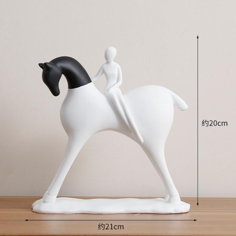Resin Jockey Decoration Black/White Nordic Ins Horsewoman Sculpture Art Horse Figurines Decor Hourse and Girl Abstract Ornaments
Resin Jockey Decoration Black/White Nordic Ins Horsewoman Sculpture Art Horse Figurines Decor Hourse and Girl Abstract Ornaments