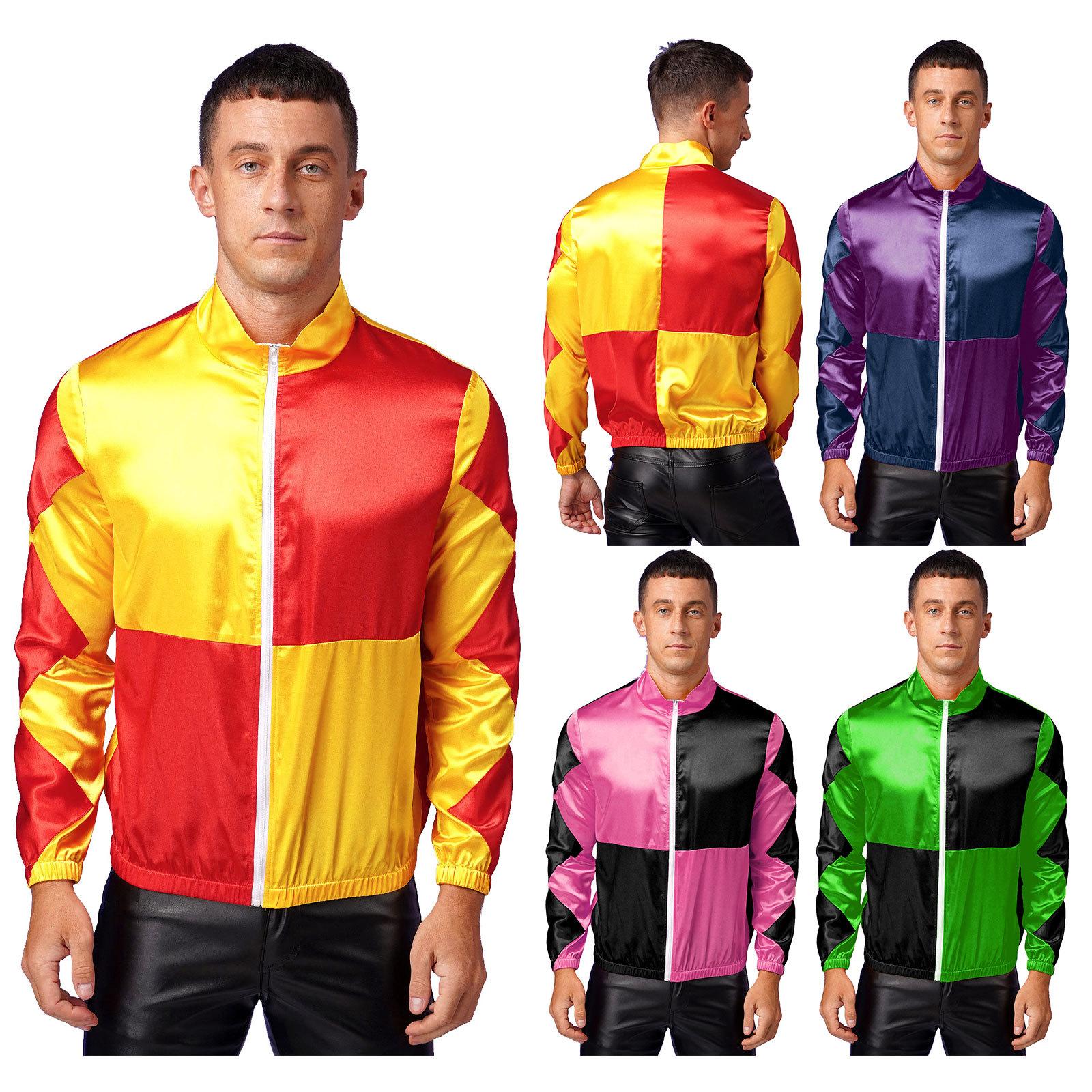 Men Satin Jacket Horse Trainer Style Contrast Checkerboard Pattern Front Zipper Outerwear Equestrian Costume M зелений/чорний
Men Satin Jacket Horse Trainer Style Contrast Checkerboard Pattern Front Zipper Outerwear Equestrian Costume M зелений/чорний