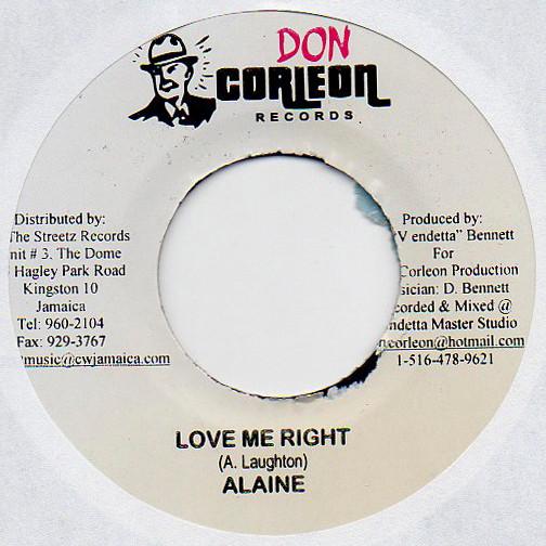 7inch Record ALAINE - Love Me Right NONE Don Corleon Rec 2007 Jamaica Reggae, Ska & Dub Used
7inch Record ALAINE - Love Me Right NONE Don Corleon Rec 2007 Jamaica Reggae, Ska & Dub Used