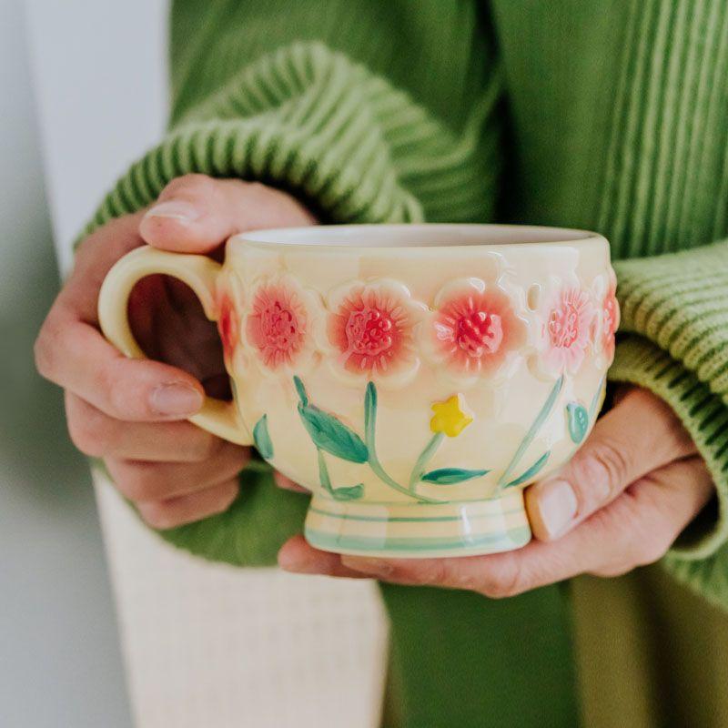 Vintage Breakfast Cup Three-dimensional Embossed Flower Coffee Mug Milk Dessert Mug Cute Cartoon Girl Cup Birthday Gift Decor 301-400ml
Vintage Breakfast Cup Three-dimensional Embossed Flower Coffee Mug Milk Dessert Mug Cute Cartoon Girl Cup Birthday Gift Decor 301-400ml