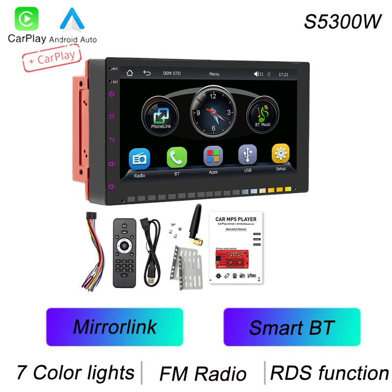 BQCC 2 Din 7 HD автомобильный MP5-плеер USB BT RDS цветная подсветка кнопок автомобильная стереосистема Mirrorlink беспроводной Android AUTO/Carplay автомобильное радио
BQCC 2 Din 7 HD автомобильный MP5-плеер USB BT RDS цветная подсветка кнопок автомобильная стереосистема Mirrorlink беспроводной Android AUTO/Carplay автомобильное радио