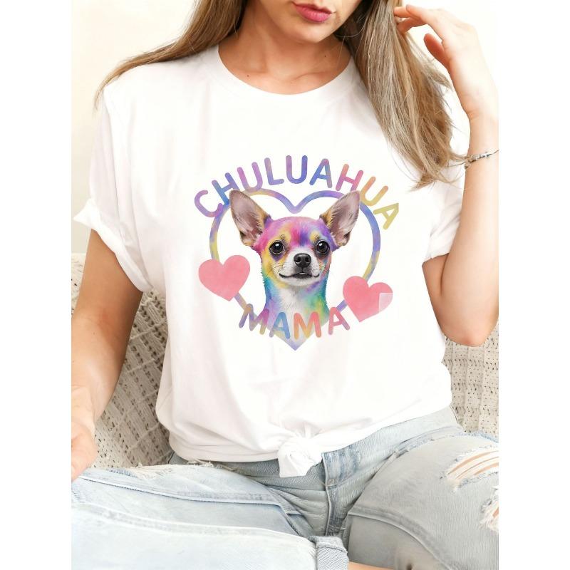 European Size Chihuahua Mom T-Shirt - Black Graphic Tee with Colorful Gradient CHIHUAHUA and MAMA Text | Heart and Chihuahua Illustration 4XL
European Size Chihuahua Mom T-Shirt - Black Graphic Tee with Colorful Gradient CHIHUAHUA and MAMA Text | Heart and Chihuahua Illustration 4XL
