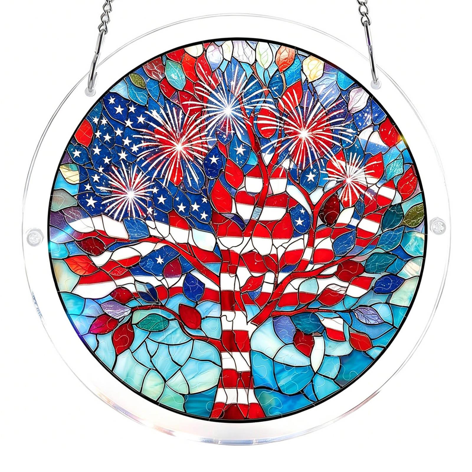 Acrylic Puzzle Hanging Ornament 83 Pieces Round Decorative Panel with Chain for Window or Wall Display Featuring Number Design and Flag Pattern One Size
Acrylic Puzzle Hanging Ornament 83 Pieces Round Decorative Panel with Chain for Window or Wall Display Featuring Number Design and Flag Pattern One Size