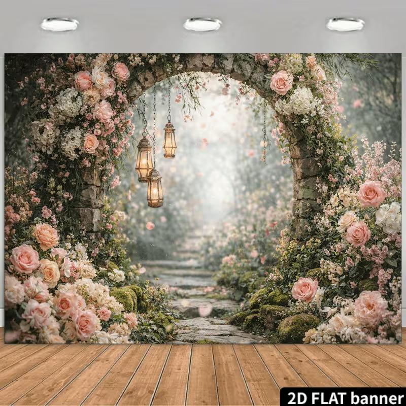 2D Dreamy Floral Arch Backdrop Pink Rose & Hanging Lantern Enchanted Garden Photo Background 47.2x31.5inch/120*80cm
2D Dreamy Floral Arch Backdrop Pink Rose & Hanging Lantern Enchanted Garden Photo Background 47.2x31.5inch/120*80cm