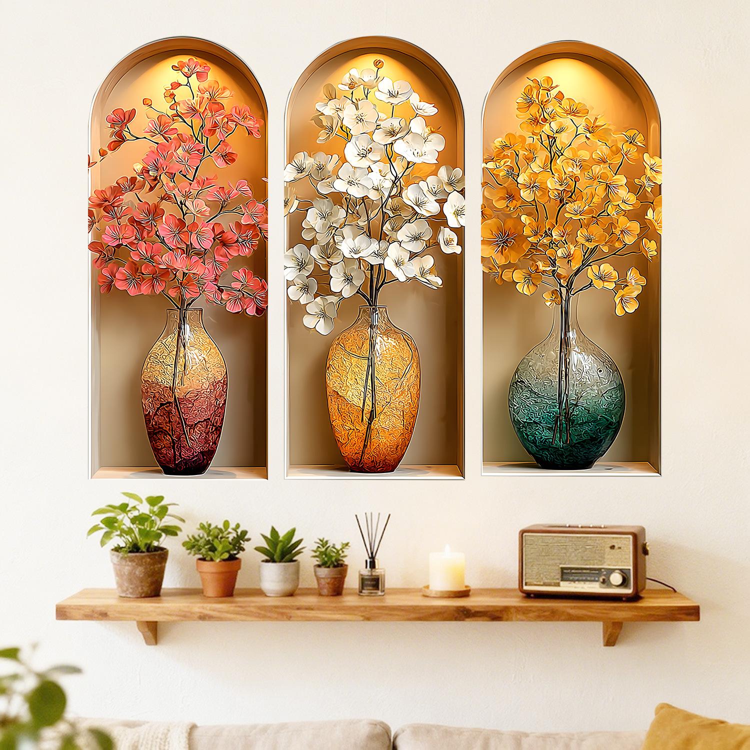 Simulated Tri Color Vase Self-adhesive Waterproof Living Room Bedroom Wall Decoration Sticker
Simulated Tri Color Vase Self-adhesive Waterproof Living Room Bedroom Wall Decoration Sticker