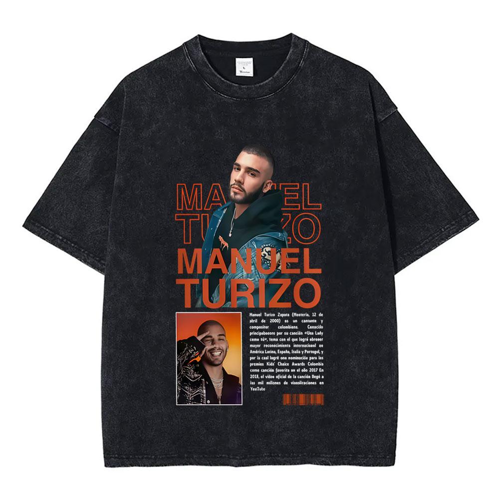 Rapper Manuel Turizo Album Washed Vintage Tshirt Summer Men Women Hip Hop Fashion Pop Music T Shirts Unisex Cotton Tshirt S
Rapper Manuel Turizo Album Washed Vintage Tshirt Summer Men Women Hip Hop Fashion Pop Music T Shirts Unisex Cotton Tshirt S