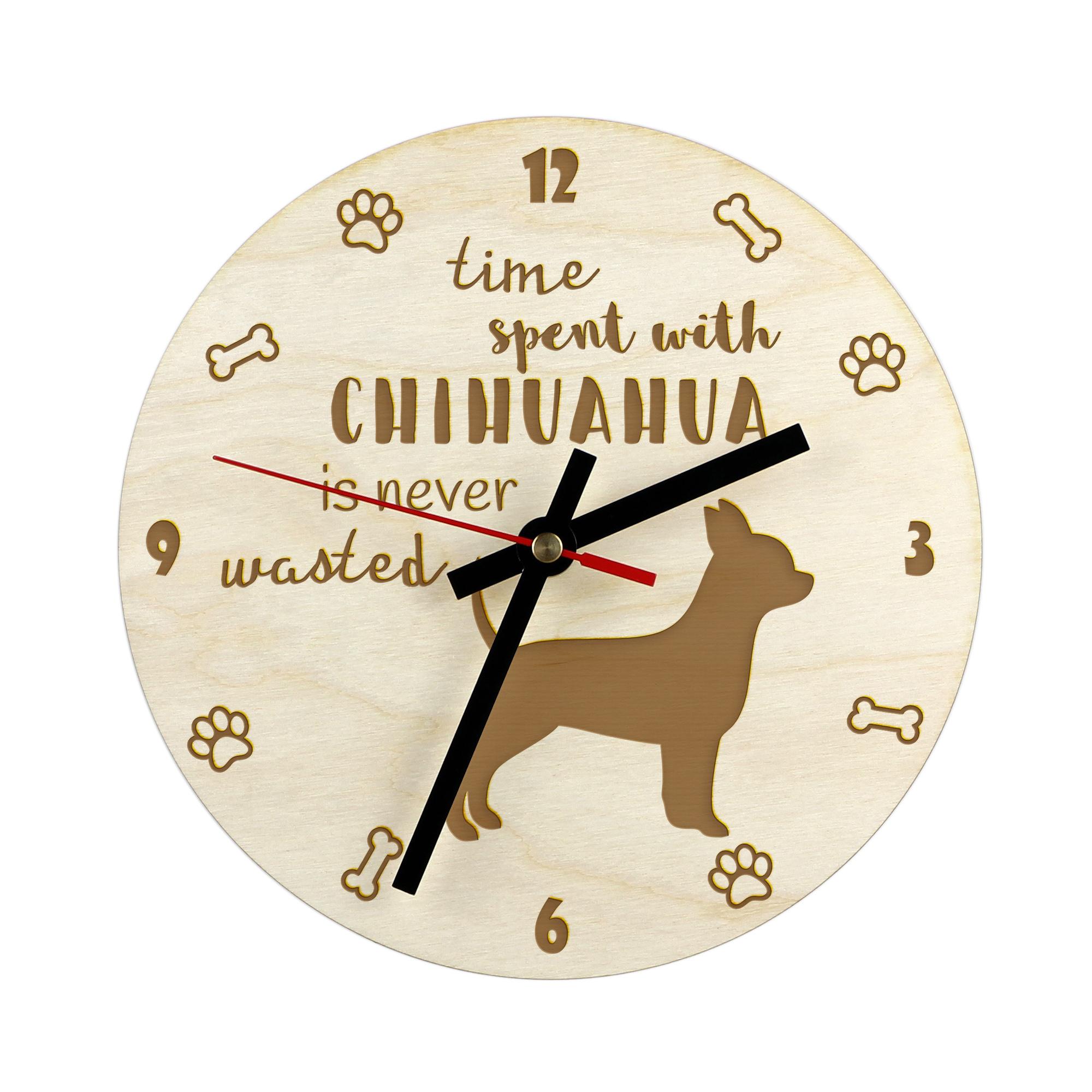 Chihuahua short-haired, Chihuahua smooth - clock with dog, wooden clock with engraving, personalised clock by Art-Dog
Chihuahua short-haired, Chihuahua smooth - clock with dog, wooden clock with engraving, personalised clock by Art-Dog