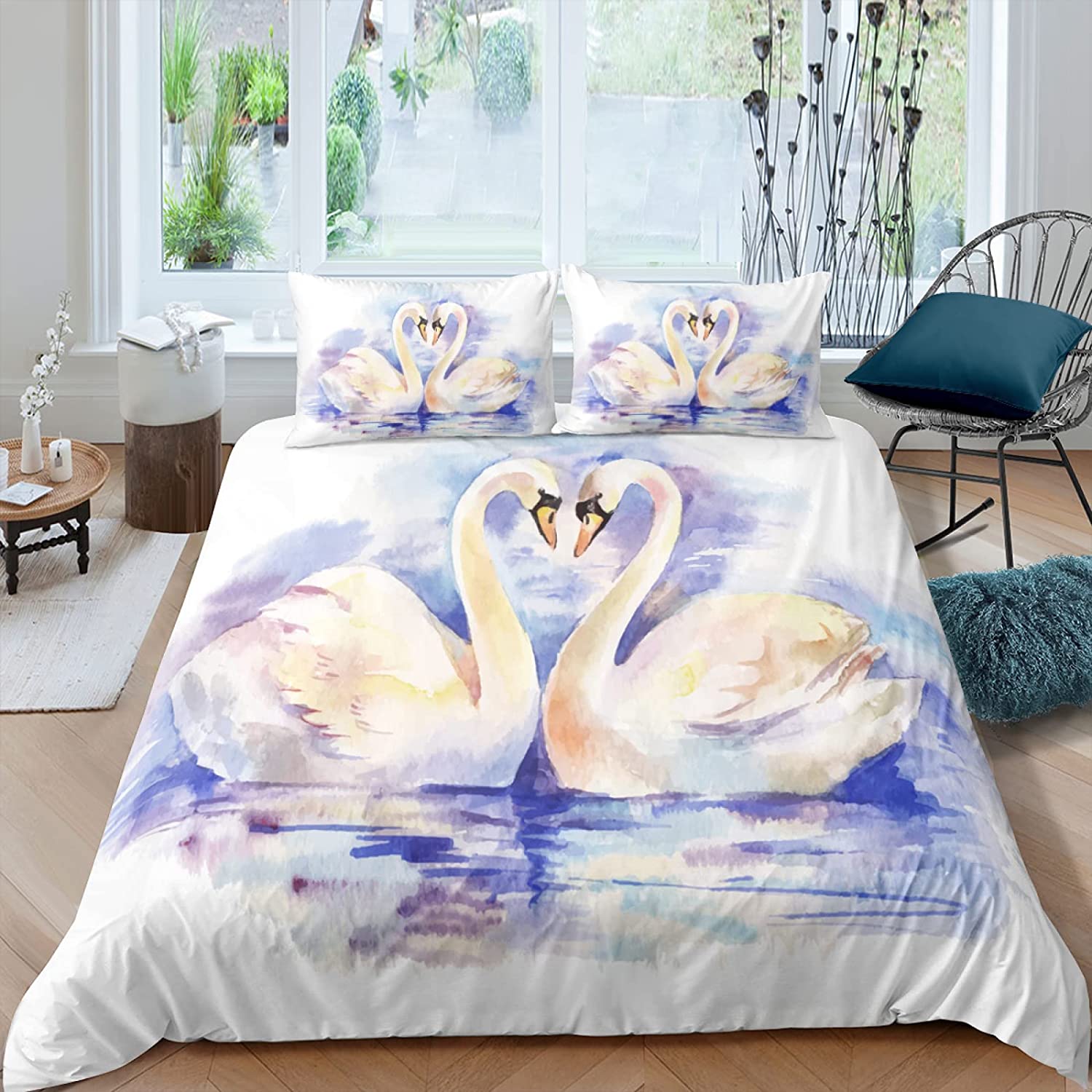 Swan Duvet Cover Set Lake White Swan Wild Animals 3D Print Bird Comforter Cover King Size For Lover Couple Polyester Bedding Set EU single(135x200cm)
Swan Duvet Cover Set Lake White Swan Wild Animals 3D Print Bird Comforter Cover King Size For Lover Couple Polyester Bedding Set EU single(135x200cm)