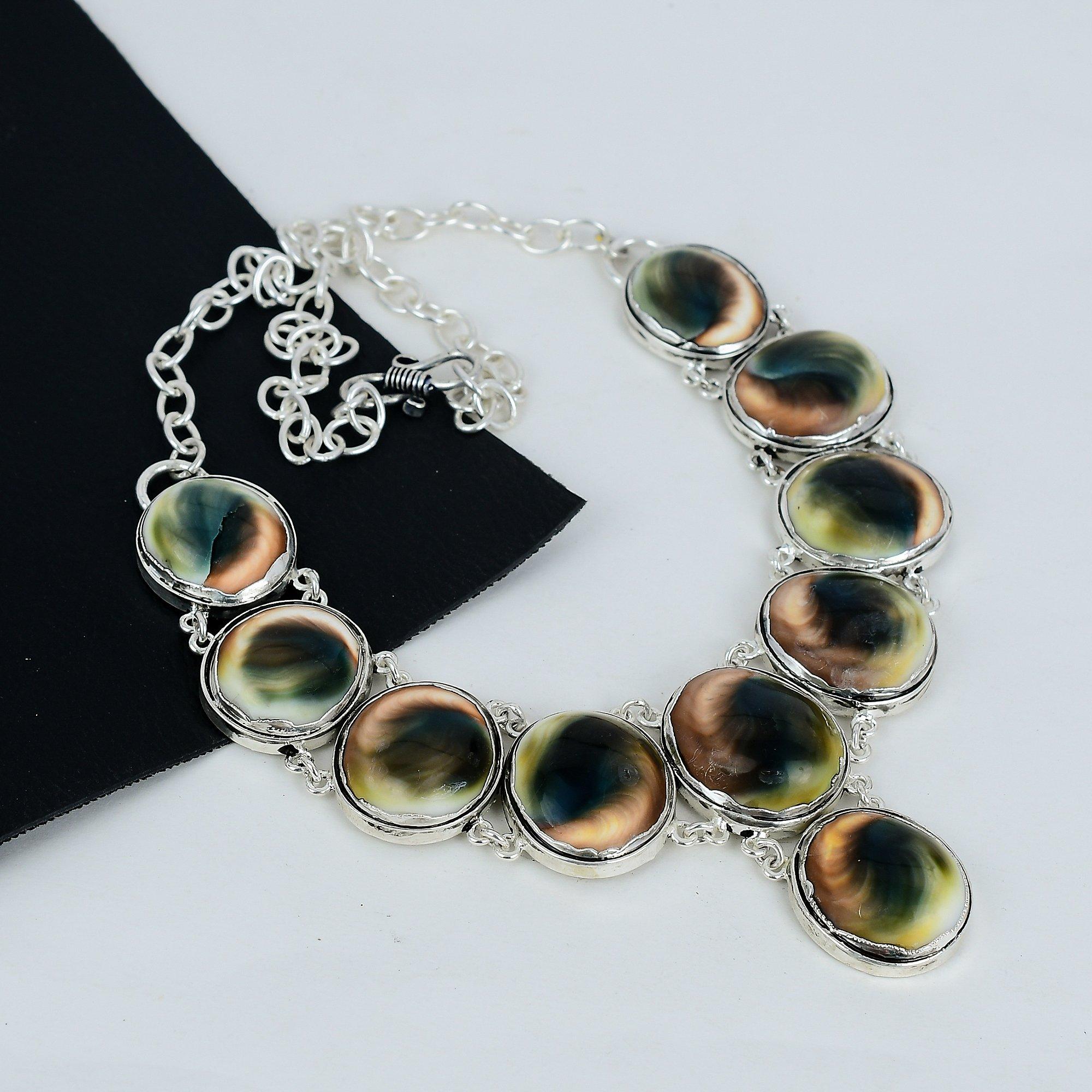Natural Shiva Eye Gemstone Handmade 925 Sterling Silver Electroform Necklace, Shiva Eye Silver For Wife Unisex Necklace, Party Wear Gift Mom 20 жовтий
Natural Shiva Eye Gemstone Handmade 925 Sterling Silver Electroform Necklace, Shiva Eye Silver For Wife Unisex Necklace, Party Wear Gift Mom 20 жовтий