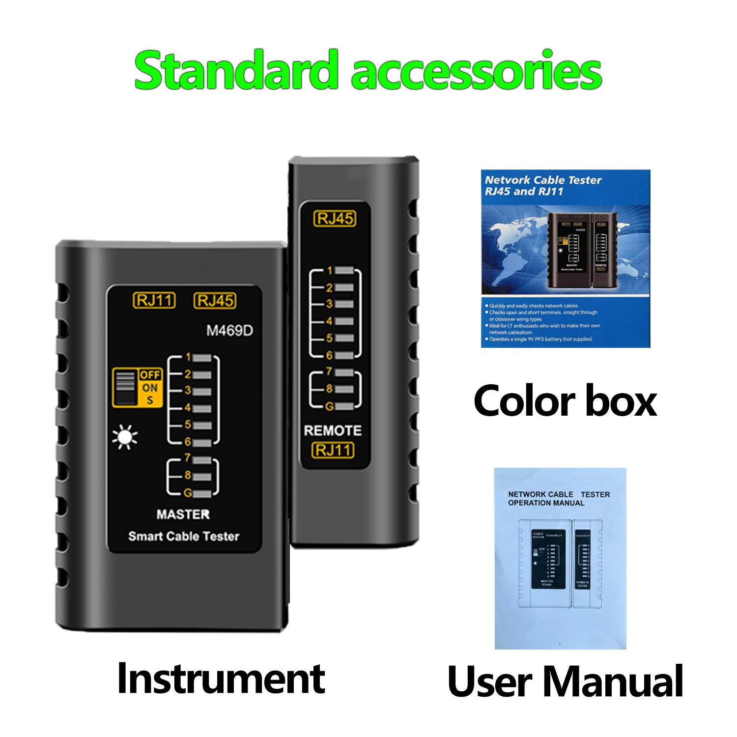 Network Cable Tester M469D Ethernet Network Analyzer RJ45 RJ11 RJ12 CAT5 UTP LAN Cable Vector Networking Analyzer Tools M469D
Network Cable Tester M469D Ethernet Network Analyzer RJ45 RJ11 RJ12 CAT5 UTP LAN Cable Vector Networking Analyzer Tools M469D