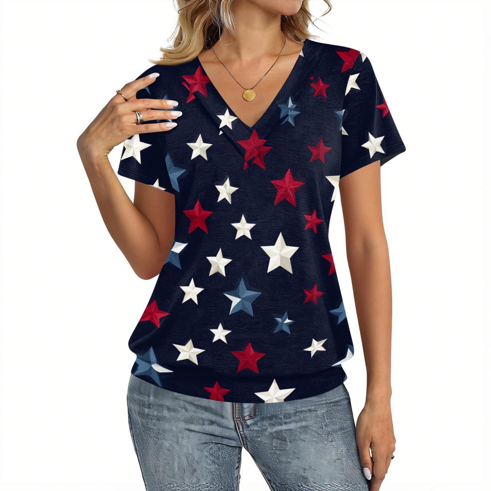 Women s Casual V Neck Short Sleeve Top Independence Day Print Lightweight Comfortable Summer Shirt for Everyday Wear XXL Темно-синій
Women s Casual V Neck Short Sleeve Top Independence Day Print Lightweight Comfortable Summer Shirt for Everyday Wear XXL Темно-синій