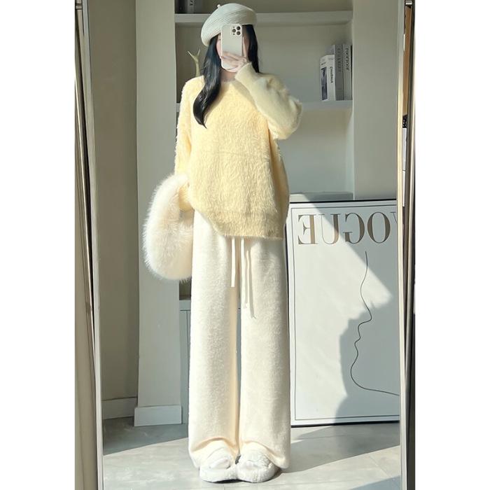 2025 Женские брюки с высокой талией и широкими штанинами из белого норкового флиса - На флисовой подкладке, Мягкие и Пушистые, Осенне-зимний Стройнящий стиль L
2025 Женские брюки с высокой талией и широкими штанинами из белого норкового флиса - На флисовой подкладке, Мягкие и Пушистые, Осенне-зимний Стройнящий стиль L