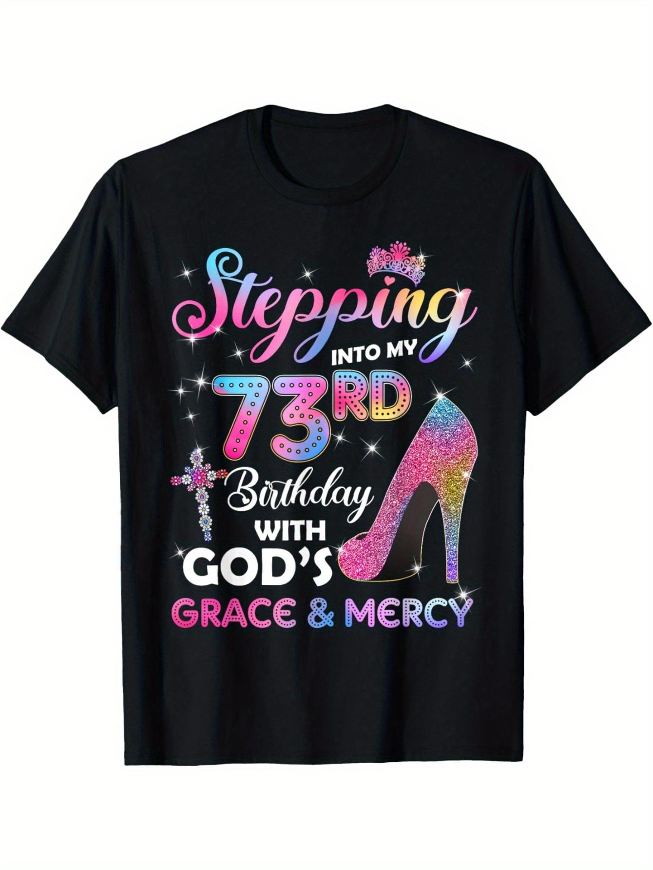 Women s Funny 73rd Birthday T-Shirt - Stepping Into My 73rd Glitter Party Outfit with God s Grace & Mercy - Loose Fit Milestone Celebration S
Women s Funny 73rd Birthday T-Shirt - Stepping Into My 73rd Glitter Party Outfit with God s Grace & Mercy - Loose Fit Milestone Celebration S