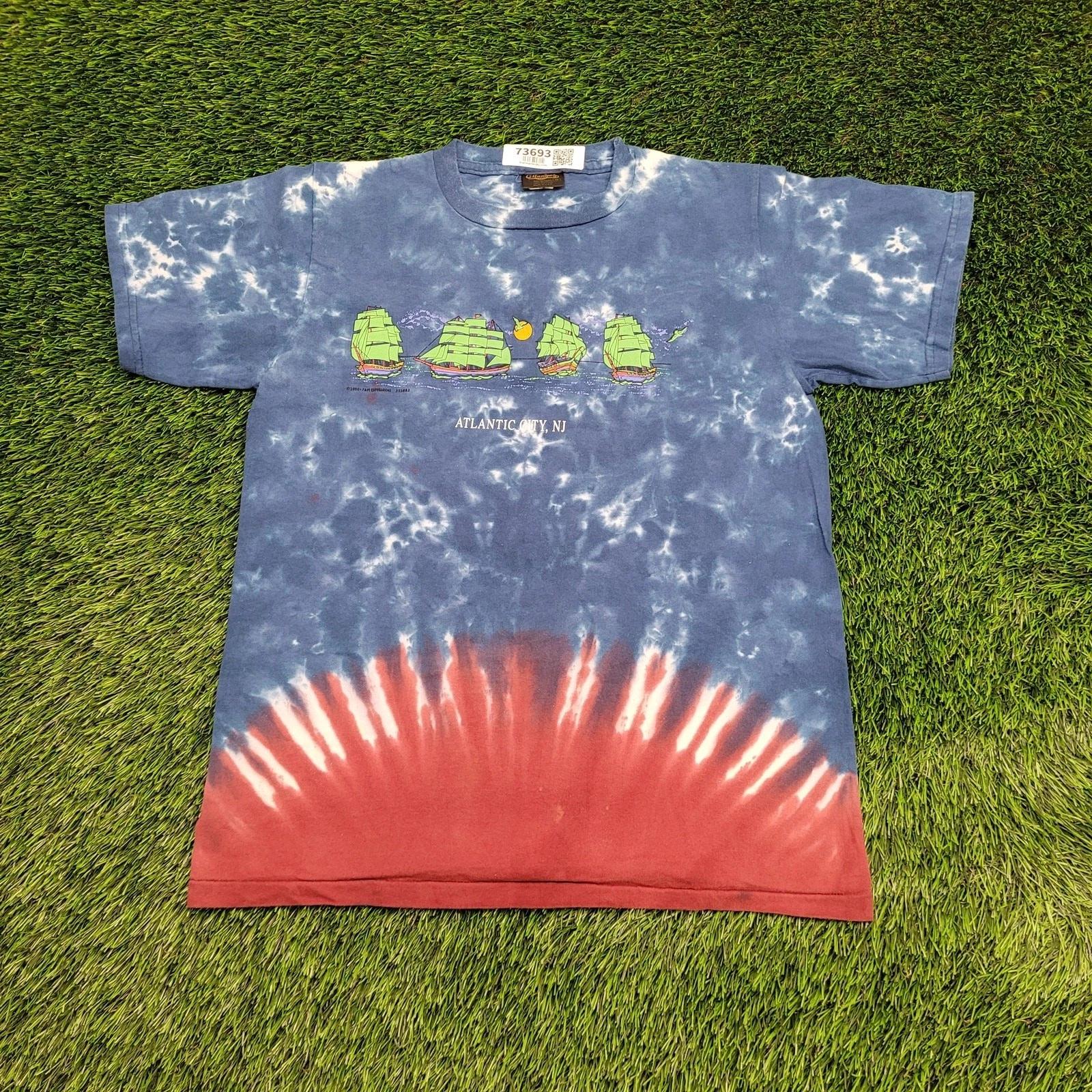 Vintage 80s Sailboat Tie-Dye Shirt Medium 19x25 Atlantic NJ S
Vintage 80s Sailboat Tie-Dye Shirt Medium 19x25 Atlantic NJ S