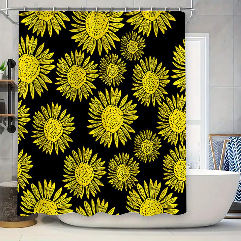 Black Bath Shower Curtain With Yellow Sunflowers Print For Bathroom Decor Modern Home Decoration Waterproof Washable Fabric Umbr W60H190(CM)-1 Pcs
Black Bath Shower Curtain With Yellow Sunflowers Print For Bathroom Decor Modern Home Decoration Waterproof Washable Fabric Umbr W60H190(CM)-1 Pcs