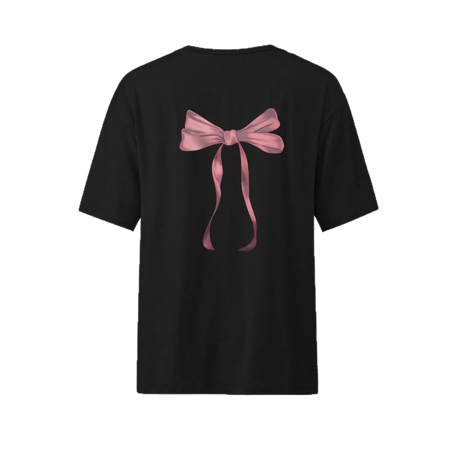 Women s Pink Bow Print Short Sleeve Loose T-Shirt - Spring/Summer Design M чорний
Women s Pink Bow Print Short Sleeve Loose T-Shirt - Spring/Summer Design M чорний