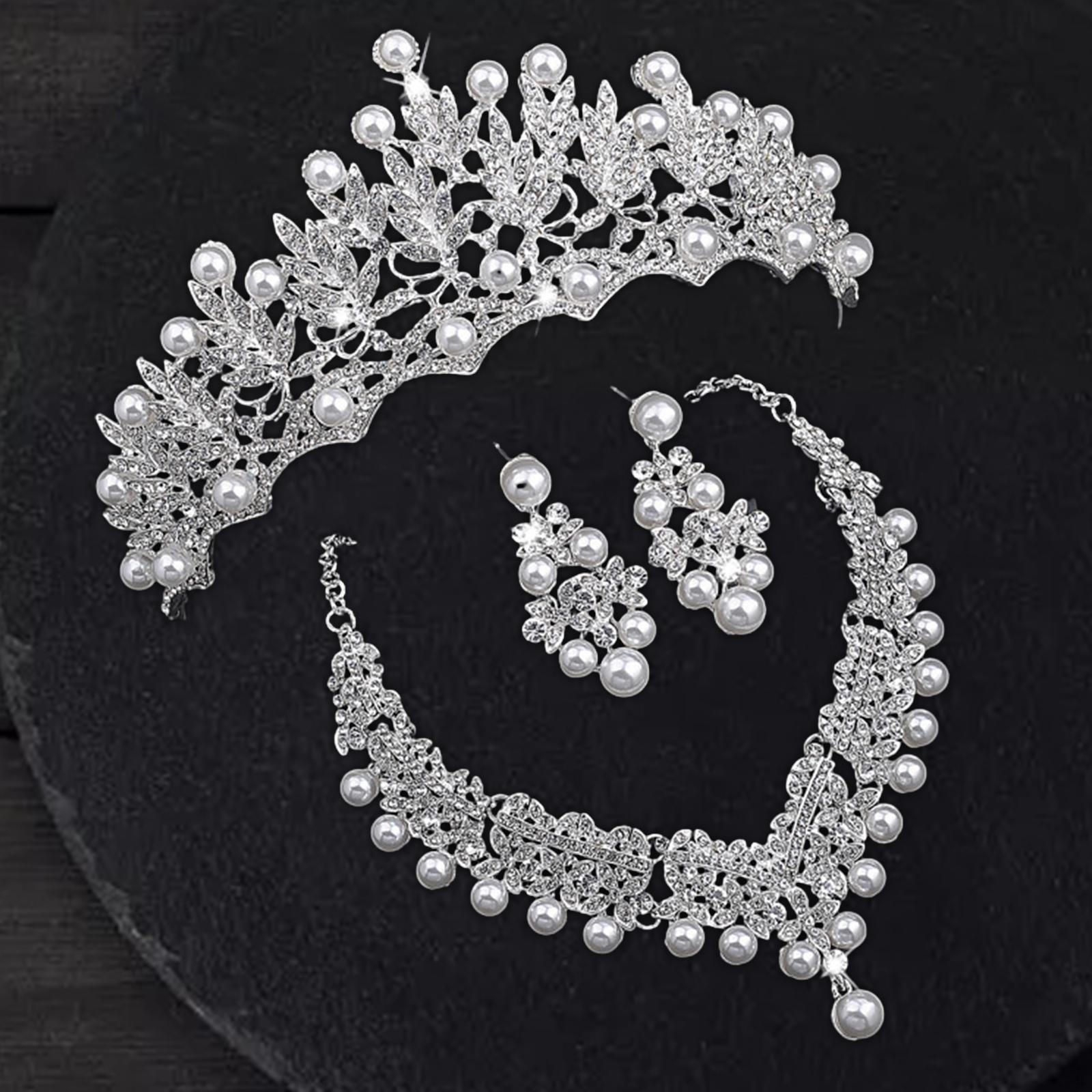 Bridal Jewelry Set Tiaras Bridesmaid Dress up Rhinestone Crown Necklace Dangle Earrings for
Bridal Jewelry Set Tiaras Bridesmaid Dress up Rhinestone Crown Necklace Dangle Earrings for