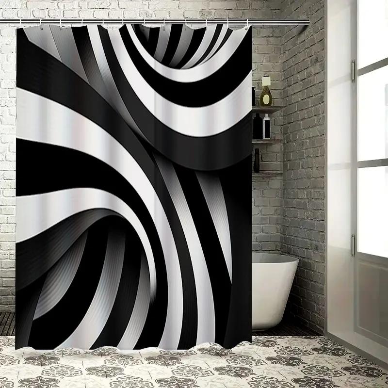 Black And White Striped Bathroom Shower Curtain Decor Modern Geometric Design Waterproof Fabric 3D Printed High Quality Custom M W60H190(CM)-1 Pcs
Black And White Striped Bathroom Shower Curtain Decor Modern Geometric Design Waterproof Fabric 3D Printed High Quality Custom M W60H190(CM)-1 Pcs