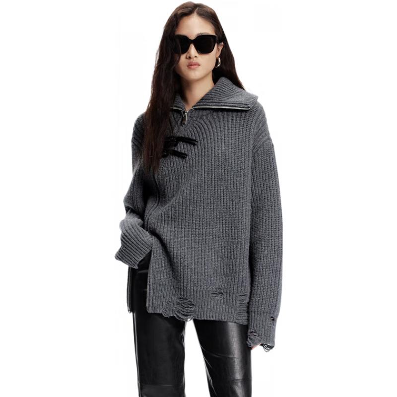 MO&Co. Новый свитер в китайском стиле с пуговицами-клевантами из мериносовой шерсти S 160
MO&Co. Новый свитер в китайском стиле с пуговицами-клевантами из мериносовой шерсти S 160