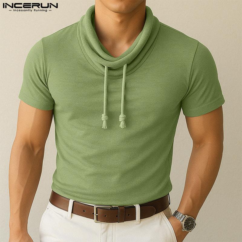 INCERUN Summer Men Drawstring Neck Short Sleeves Casual Fitted Tee Tops S чёрный
INCERUN Summer Men Drawstring Neck Short Sleeves Casual Fitted Tee Tops S чёрный