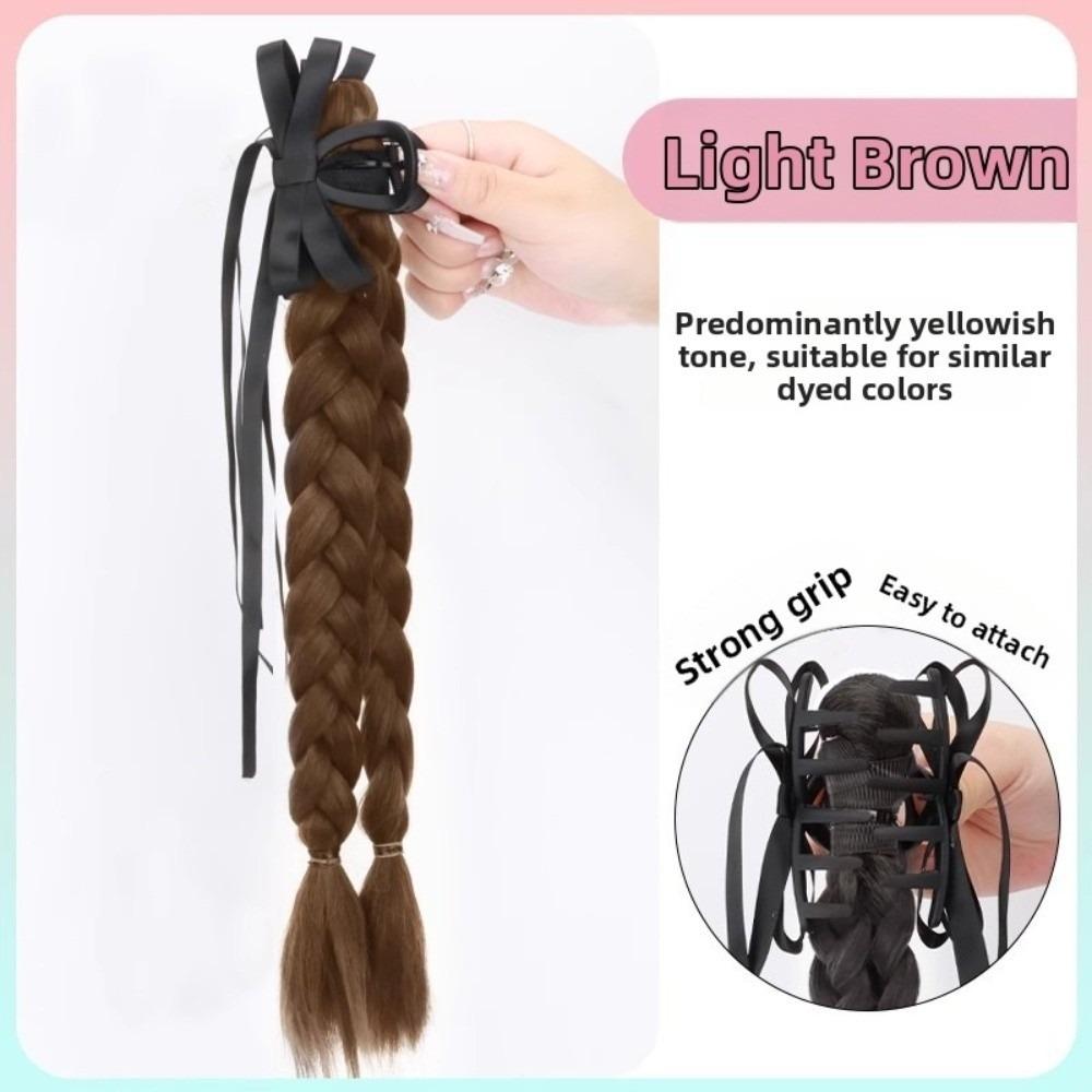Korean Style Bow Twist Braid Ponytail Clip On Pony Tail Hair piece for Women світло-коричневого кольору
Korean Style Bow Twist Braid Ponytail Clip On Pony Tail Hair piece for Women світло-коричневого кольору