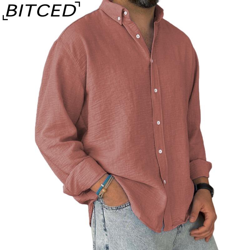BITCED Men s Washed Cotton Button-down Long-sleeved Shirt XXXXXL terra cotta кольору
BITCED Men s Washed Cotton Button-down Long-sleeved Shirt XXXXXL terra cotta кольору