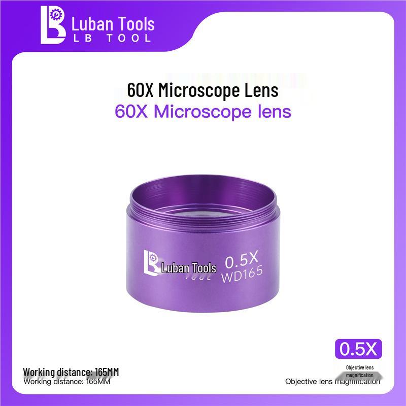 Luban 60X Microscope Lens Set: 0.5X-0.7X HD Eyepiece with Heightening Objective for Enhanced Magnification & Working Distance Standard
Luban 60X Microscope Lens Set: 0.5X-0.7X HD Eyepiece with Heightening Objective for Enhanced Magnification & Working Distance Standard