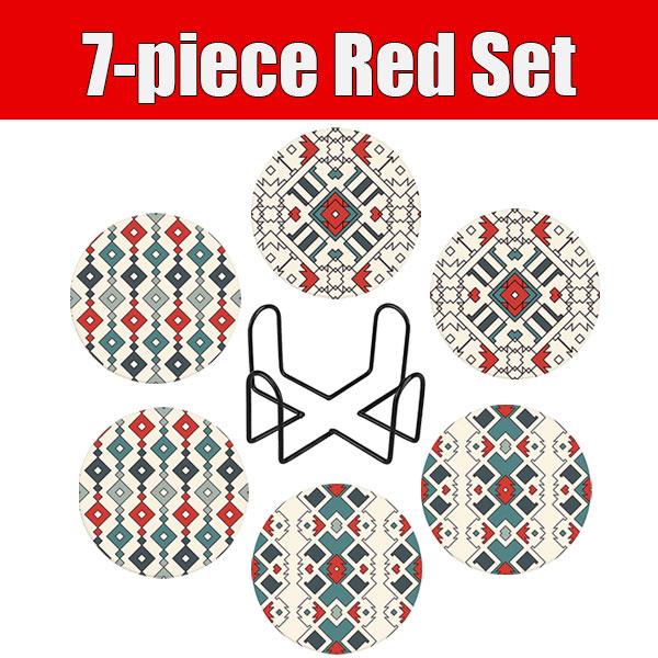6PCS Cork Round Cup Coasters with Holder Geometric Tribal Boho Absorbent Ceramic Coffee Mug Drinks Coaster Mat Home Bar Decor
6PCS Cork Round Cup Coasters with Holder Geometric Tribal Boho Absorbent Ceramic Coffee Mug Drinks Coaster Mat Home Bar Decor