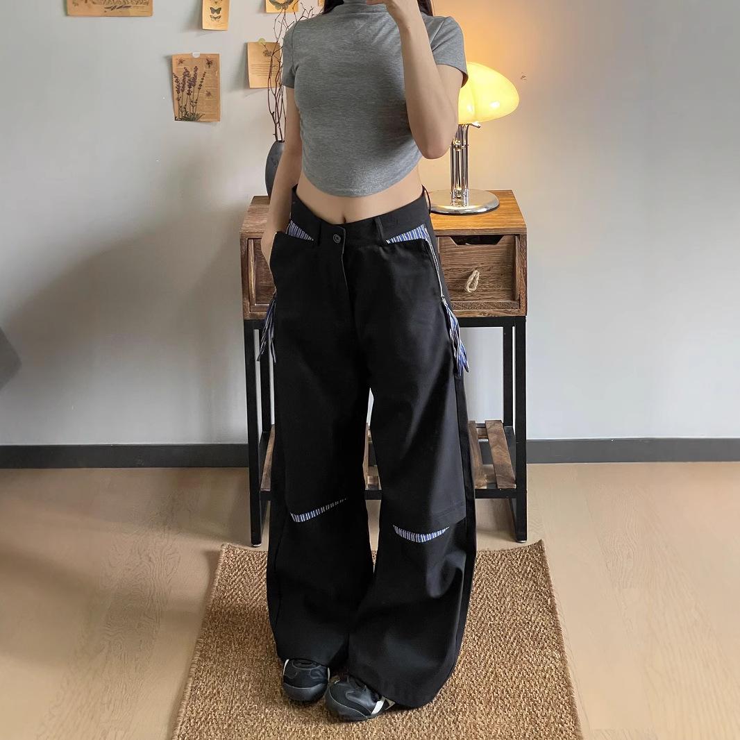 Women s Black Patchwork Striped Tie-Up Wide Leg Pants - Retro High-End Spring Casual Wear XL Premium чорний
Women s Black Patchwork Striped Tie-Up Wide Leg Pants - Retro High-End Spring Casual Wear XL Premium чорний