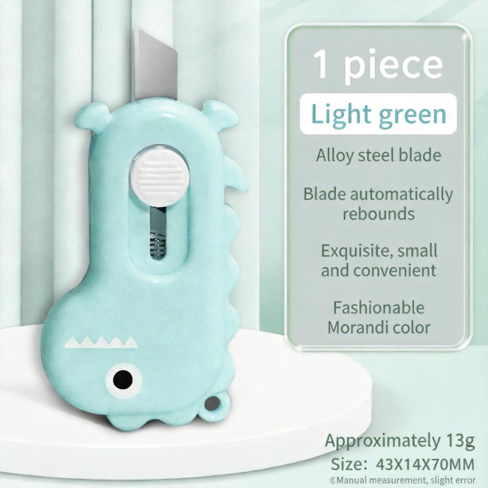 Cute Dinosaur Shape Utility Knife Mini Box Cutter with Auto-Retract Blade Safe Office School Stationery Knife 3 Colors зелёный
Cute Dinosaur Shape Utility Knife Mini Box Cutter with Auto-Retract Blade Safe Office School Stationery Knife 3 Colors зелёный