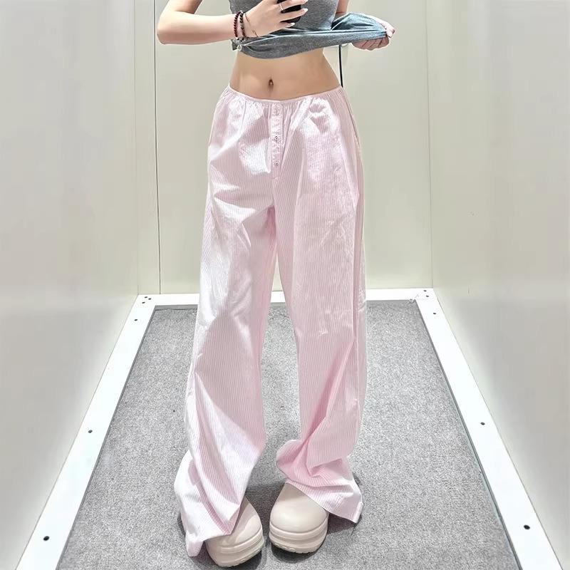 Korean Style Pink Striped Wide-leg Pants for Women New Summer High-waisted Casual Loose Large Size Walking Pants S розовый
Korean Style Pink Striped Wide-leg Pants for Women New Summer High-waisted Casual Loose Large Size Walking Pants S розовый