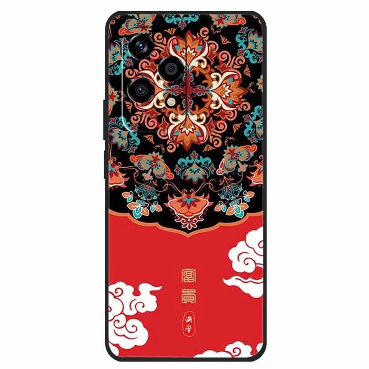 For Honor 200 Lite Case Pattern Printed TPU Shockproof Phone Cover - Richness / Red 
For Honor 200 Lite Case Pattern Printed TPU Shockproof Phone Cover - Richness / Red