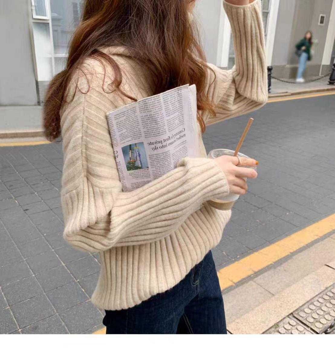 Женский утолщенный свитер с высоким воротом: Однотонный, в корейском стиле, универсальный пуловер Large
Женский утолщенный свитер с высоким воротом: Однотонный, в корейском стиле, универсальный пуловер Large