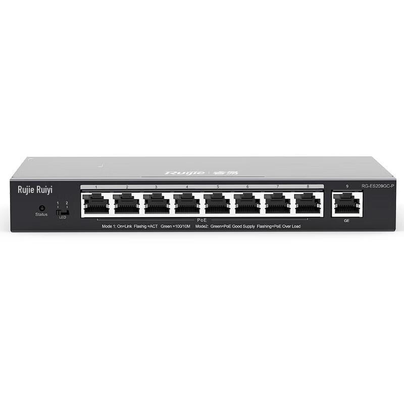 Ruijie RG-ES209GC-P 8-Port Gigabit Smart Managed PoE Switch
Ruijie RG-ES209GC-P 8-Port Gigabit Smart Managed PoE Switch