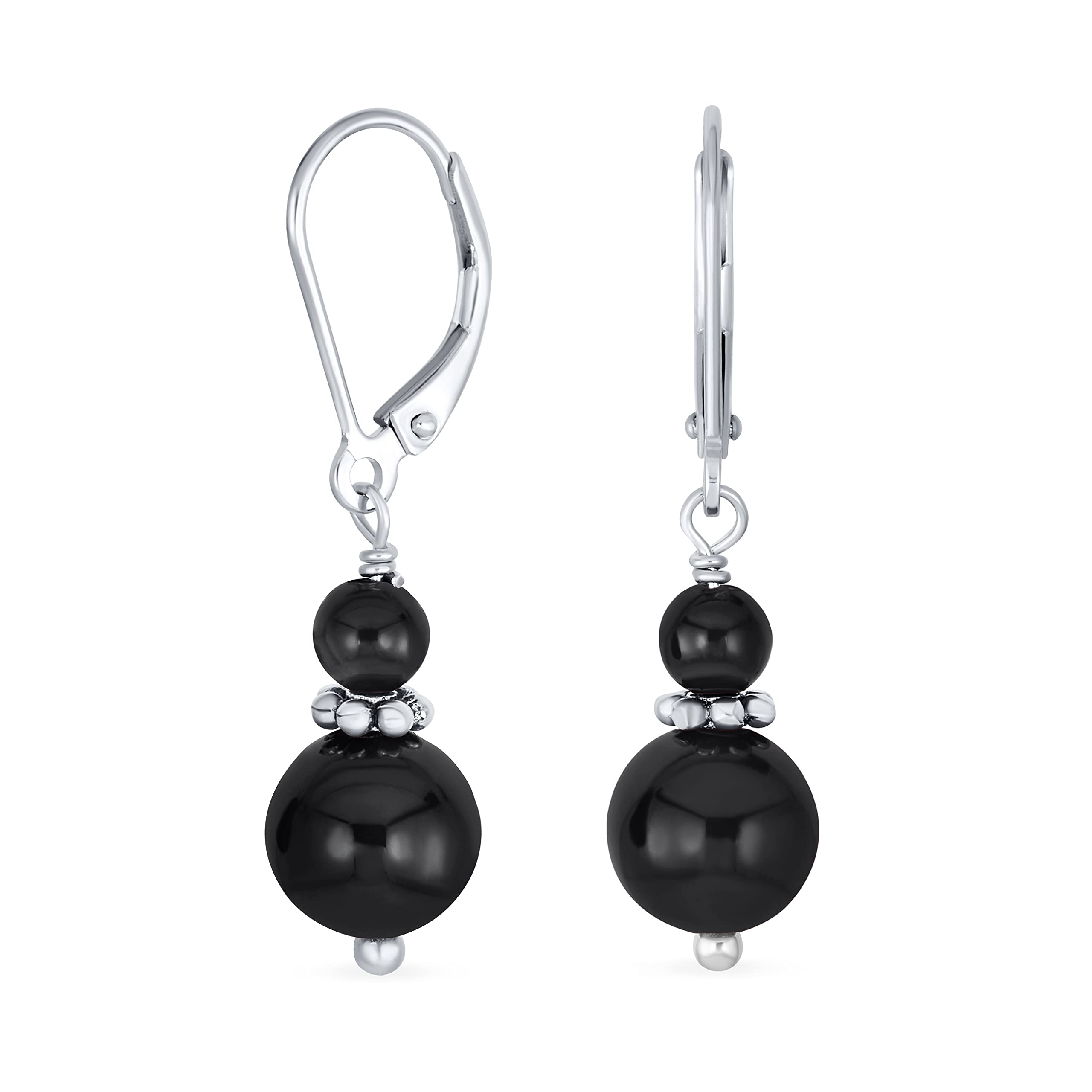 Gemstone Natural Black Onyx Boho Bali Milgrain Edged Beads Rondelle Separator Double Ball Round Drop Dangle Earrings For Women Teens Sterling Silver
Gemstone Natural Black Onyx Boho Bali Milgrain Edged Beads Rondelle Separator Double Ball Round Drop Dangle Earrings For Women Teens Sterling Silver
