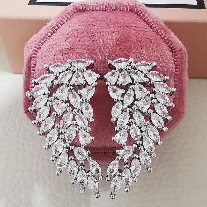 Изысканное женское помолвочное кольцо с бриллиантом-цирконом маркизы и дизайном «Восемь сердец и стрел» Adjustable Open Size белый