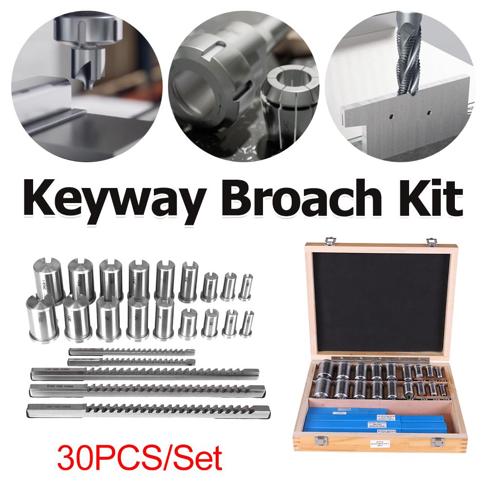 30PCS/Set Keyway Broach Kit Keyway Spline Broaching with 5 Broaches 18 Bushings and 7 Shims for Metalworking and Manufacturing United States
30PCS/Set Keyway Broach Kit Keyway Spline Broaching with 5 Broaches 18 Bushings and 7 Shims for Metalworking and Manufacturing United States