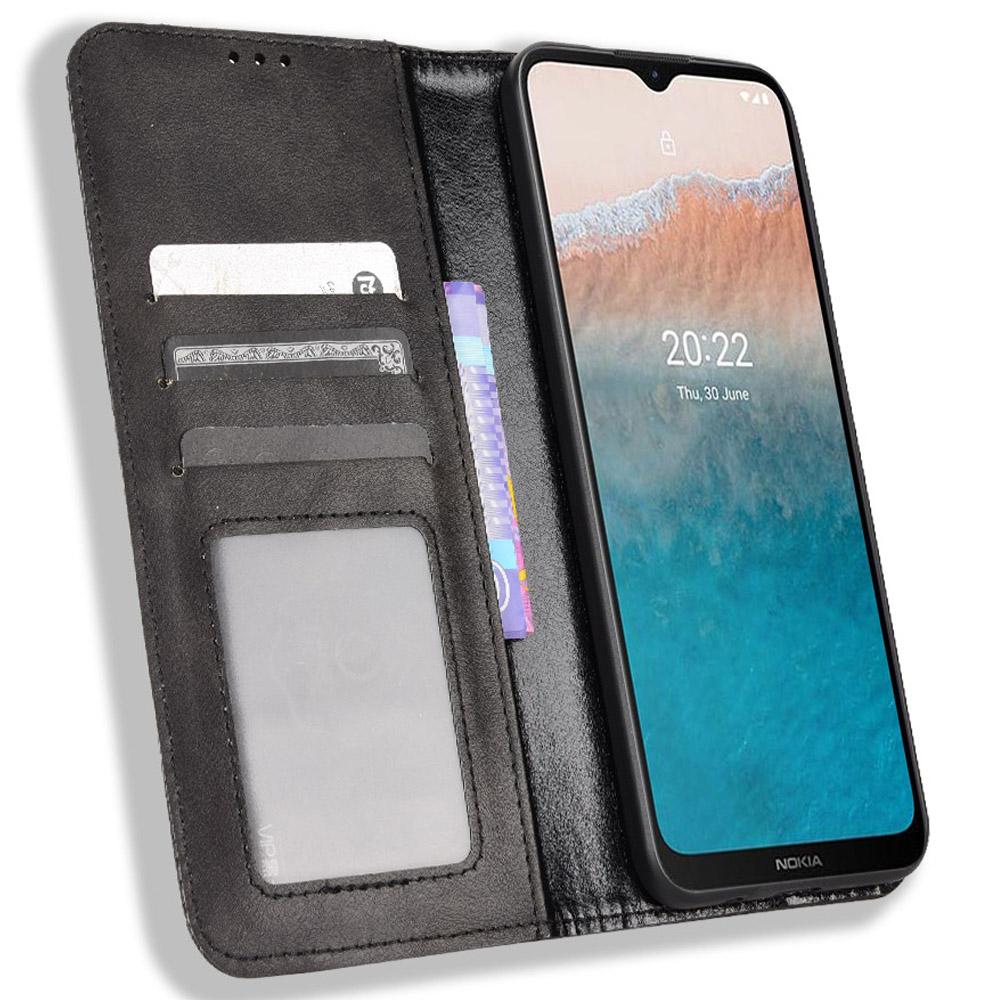 For Nokia C21 Plus Retro Surface Anti-Scratch Wallet Leather Phone Case Mobile Phone Protector with Stand Black
For Nokia C21 Plus Retro Surface Anti-Scratch Wallet Leather Phone Case Mobile Phone Protector with Stand Black