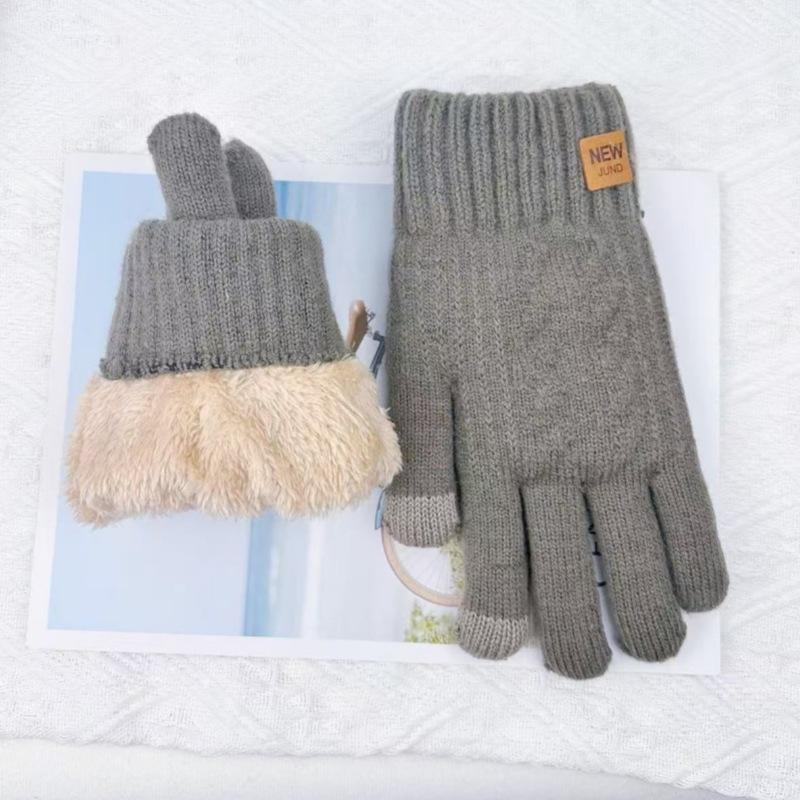 Мужские теплые перчатки для защиты от зимнего холода, двухслойные вязаные перчатки однотонной расцветки для езды на велосипеде на открытом воздухе хаки
Мужские теплые перчатки для защиты от зимнего холода, двухслойные вязаные перчатки однотонной расцветки для езды на велосипеде на открытом воздухе хаки